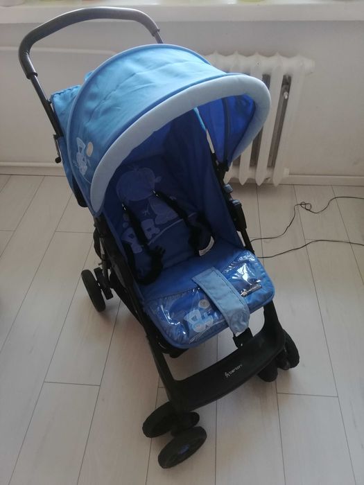 Wózek spacerowy Bertoni niebieski spacerówka z dużym koszem