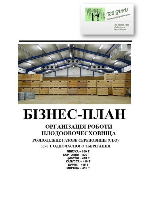 Бізнес-план ТЕО с/г агробізнес фрукто- картопле- овочесховище