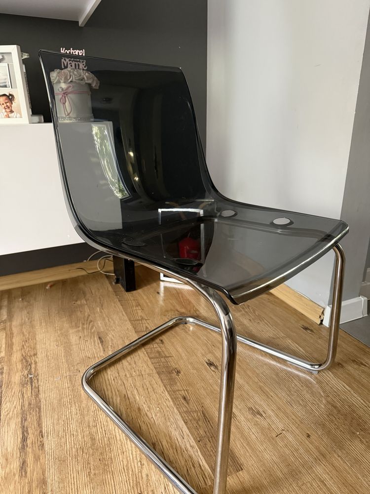 Ikea 4sztuki krzesla Tobias przezroczysty /chrom
