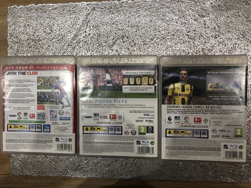 Fifa 13, 16, 17;  3 gry na konsolę Sony Ps3