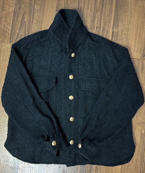 Чорна твідова накидка