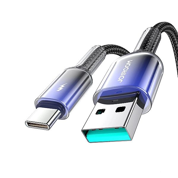 Kabel Joyroom S-A42 Crystal-Clear Series 3A USB-A - USB-C 1,2m - czarn