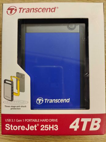 Жесткий диск внешний Transcend StoreJet 4TB USB 3.1 с гарантией 3 года