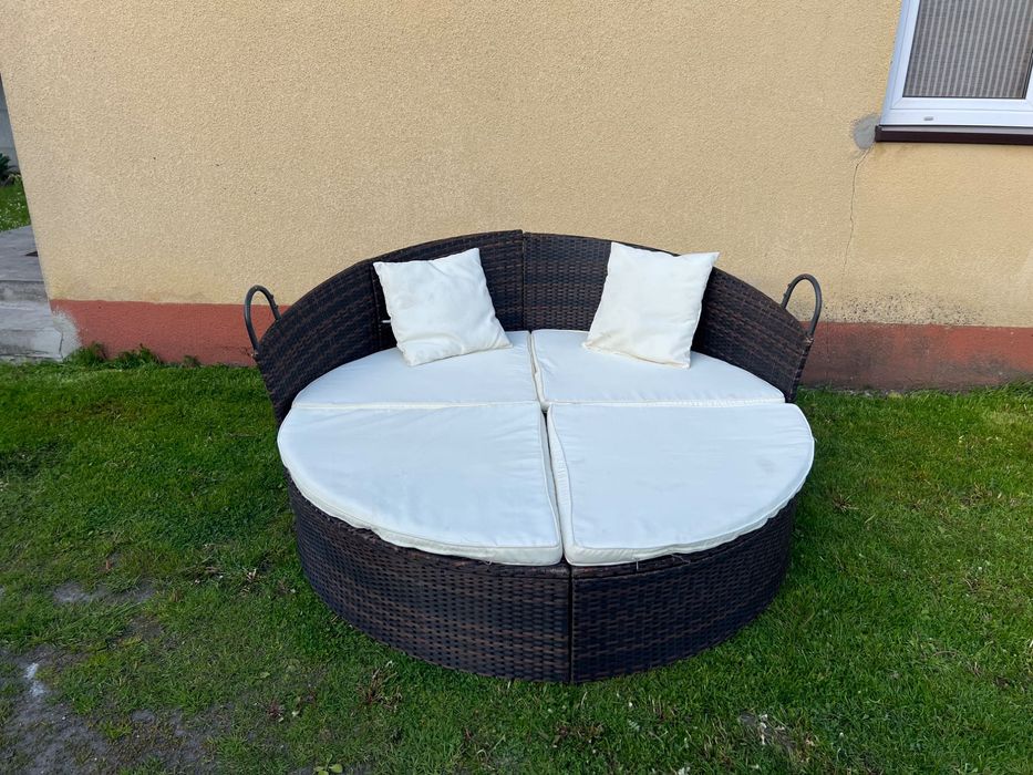 Wyspa ogrodowa okrągła z technoratan ( sofa / leżak / kanapa )