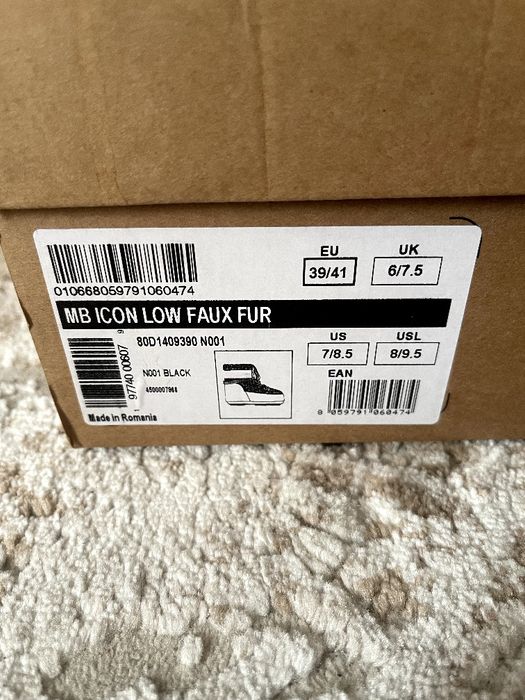 ОРИГІНАЛ MOON BOOT Icon Low Faux Fur 39/41 Нові