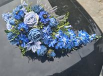 Piękna chabrowa wiazanka na cmentarz