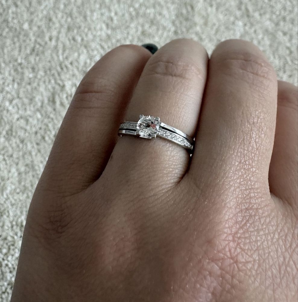 Anel Aliança Noivado Ouro Branco 18K Diamantes Topázio Bluebird