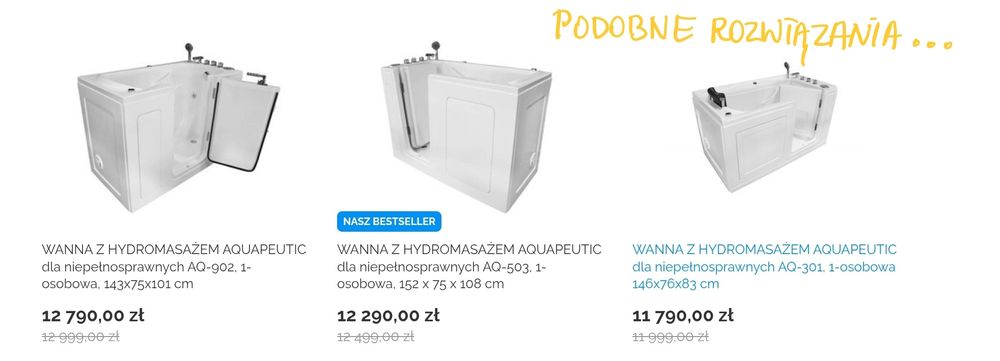 Wanna z hydromasażem idealna do zabudowy prysznicowej lub dla seniorów