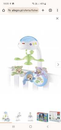 Karuzela nad łóżeczko Fisher-Price CDN41 Butterfly Dreams 3w1