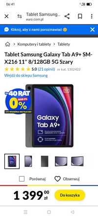 Nowy tablet Samsung Galaxy TAB A9+ 5g