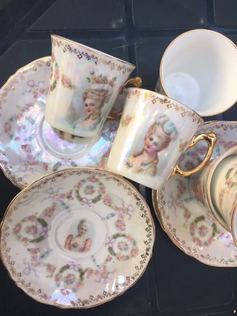 Conjunto 6 chávenas porcelana francesa