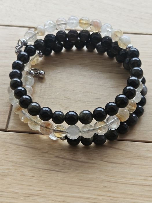 Owijana bransoletka z naturalnymi kamieniami