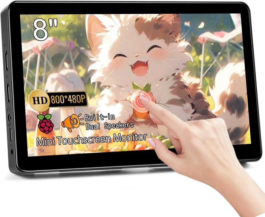 Mały monitor ekran dotykowy przenośny monitor 8 cali HD 800 x 480 HDMI
