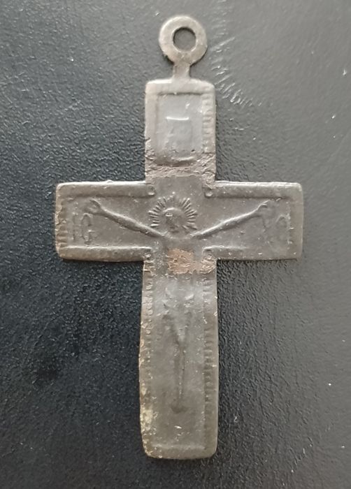 Stary krzyżyk prawosławny XIX wiek Rosja Św. Warwara (74)