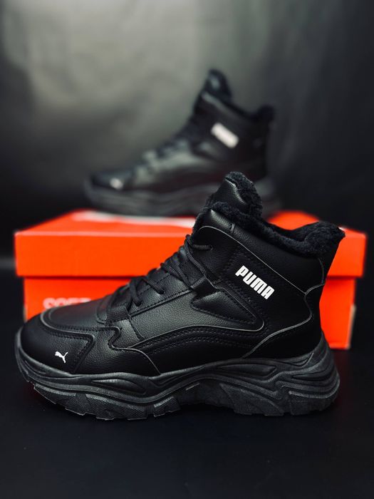 Женские кроссовки Пума Черные зимние кросівки жіночі пума зимові