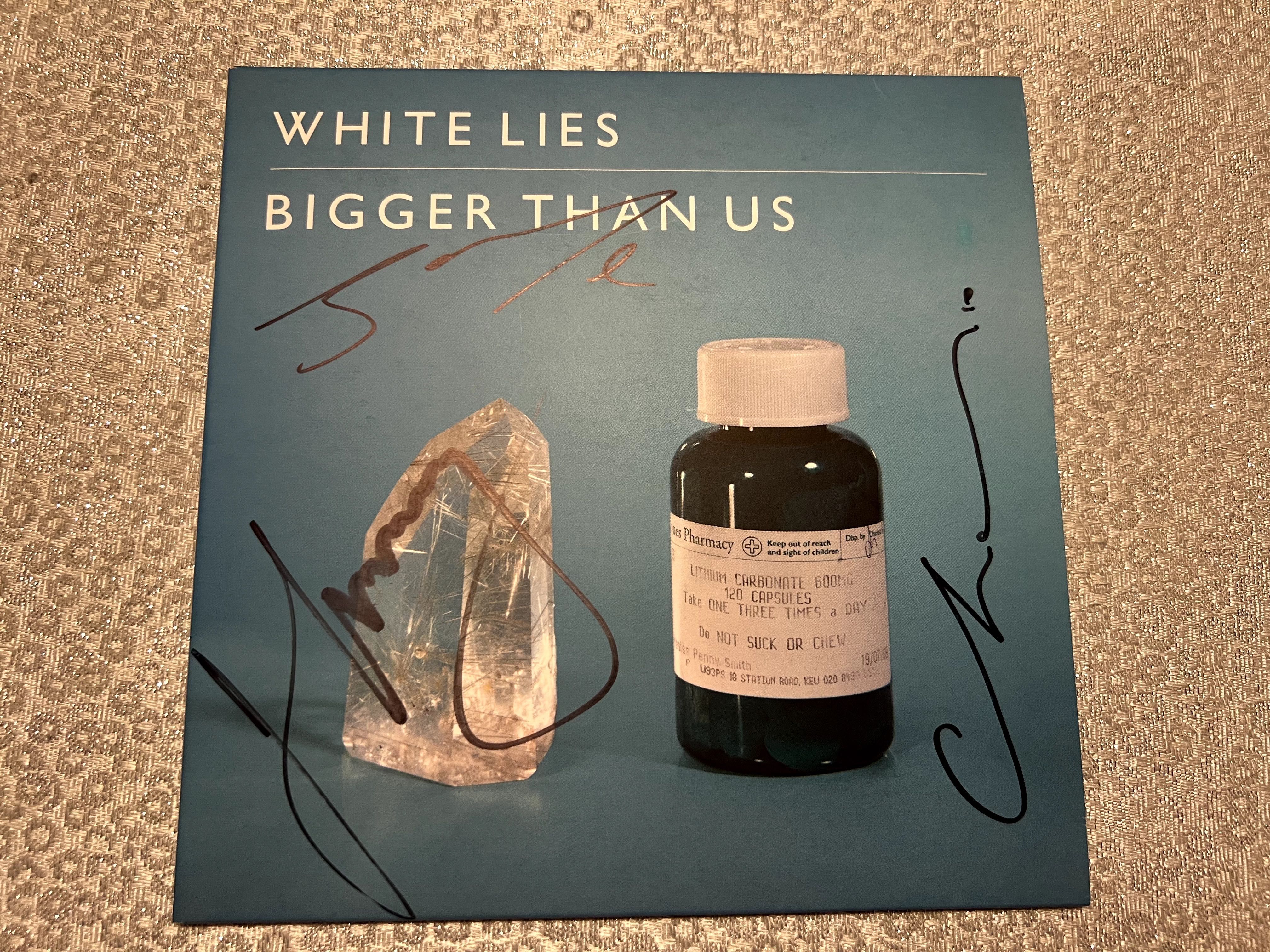 White Lies Unfinished Business vinyl 7" autografy + promo CD gratis