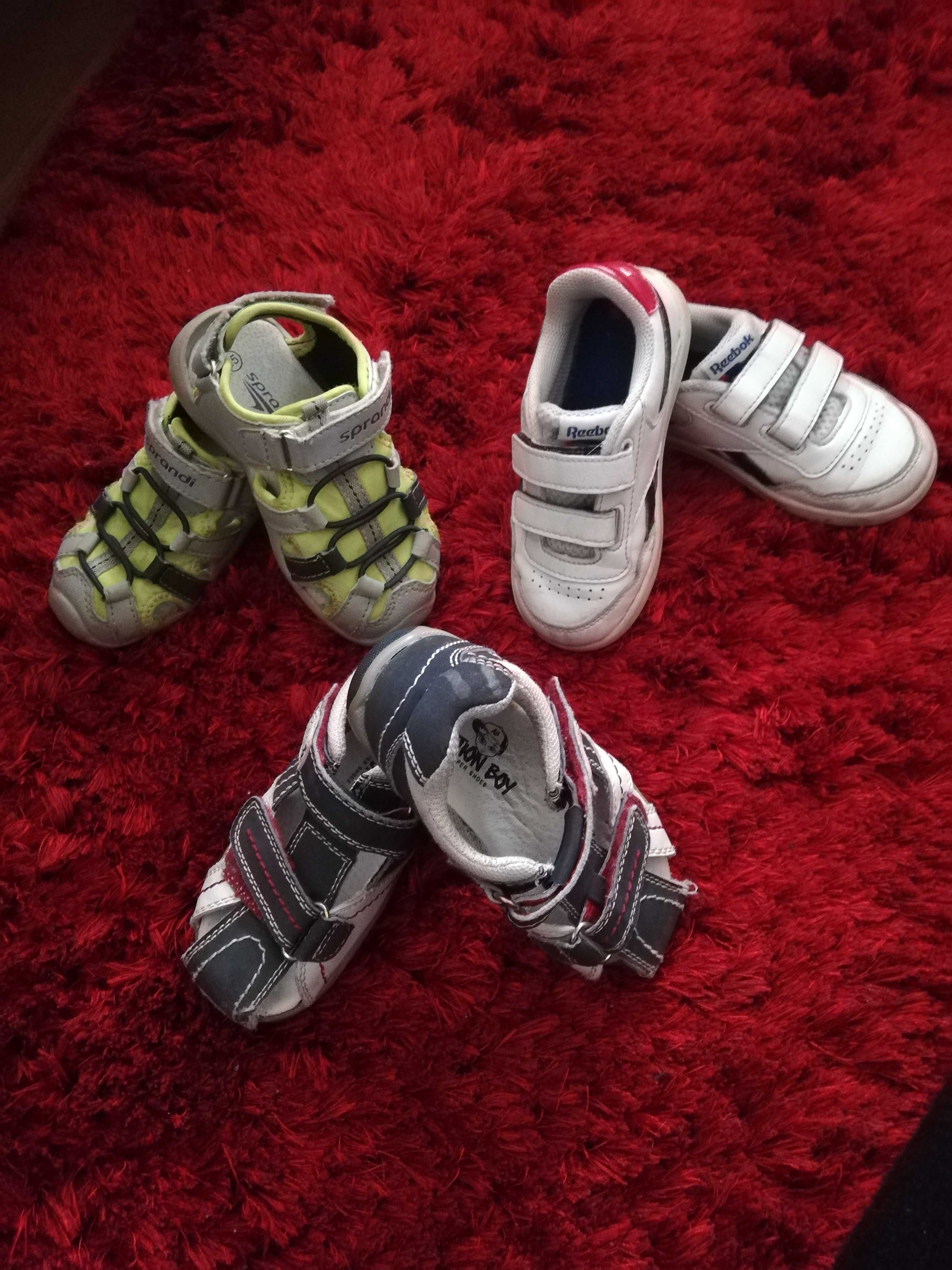 buty adidas 23 reebok 24 sandałki sprandi skórzane zestaw 3 pary