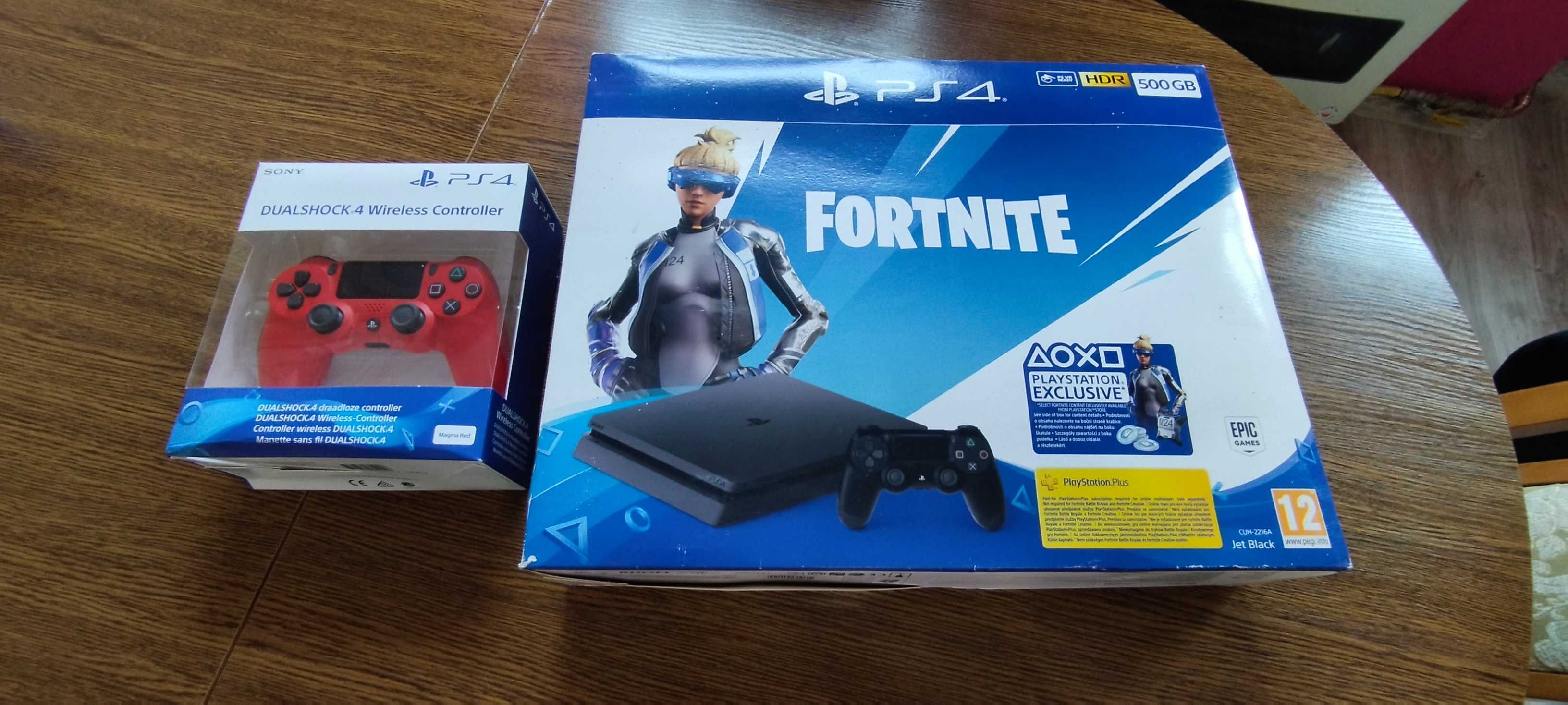 Sony PlayStation 4 Slim 500GB + Fortnite + Pad + 5x Gry !!!  JAK NOWE