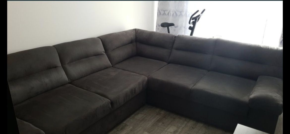 Kanapa narożna szara, black red white