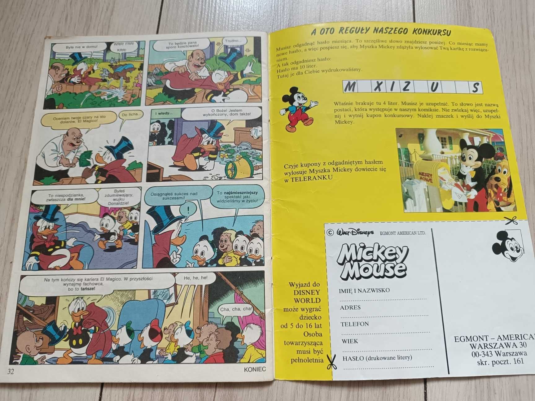 Komiks Mickey Mouse wersja polska marzec 1991