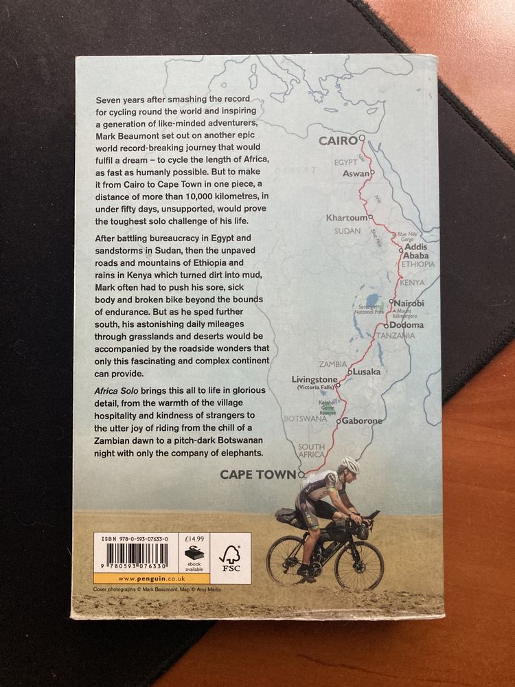 Książka eng - mark beaumont africa (rower)