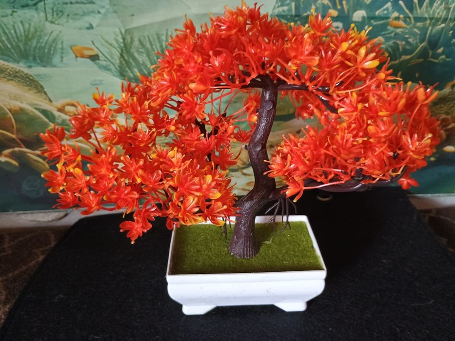 Tylko 17 zł Wyjątkowe Sztuczne drzewko bonsai z doniczką i podłoże z m