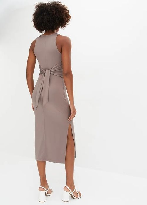 B.P.C sukienka fango z wiązaniem midi 40/42.