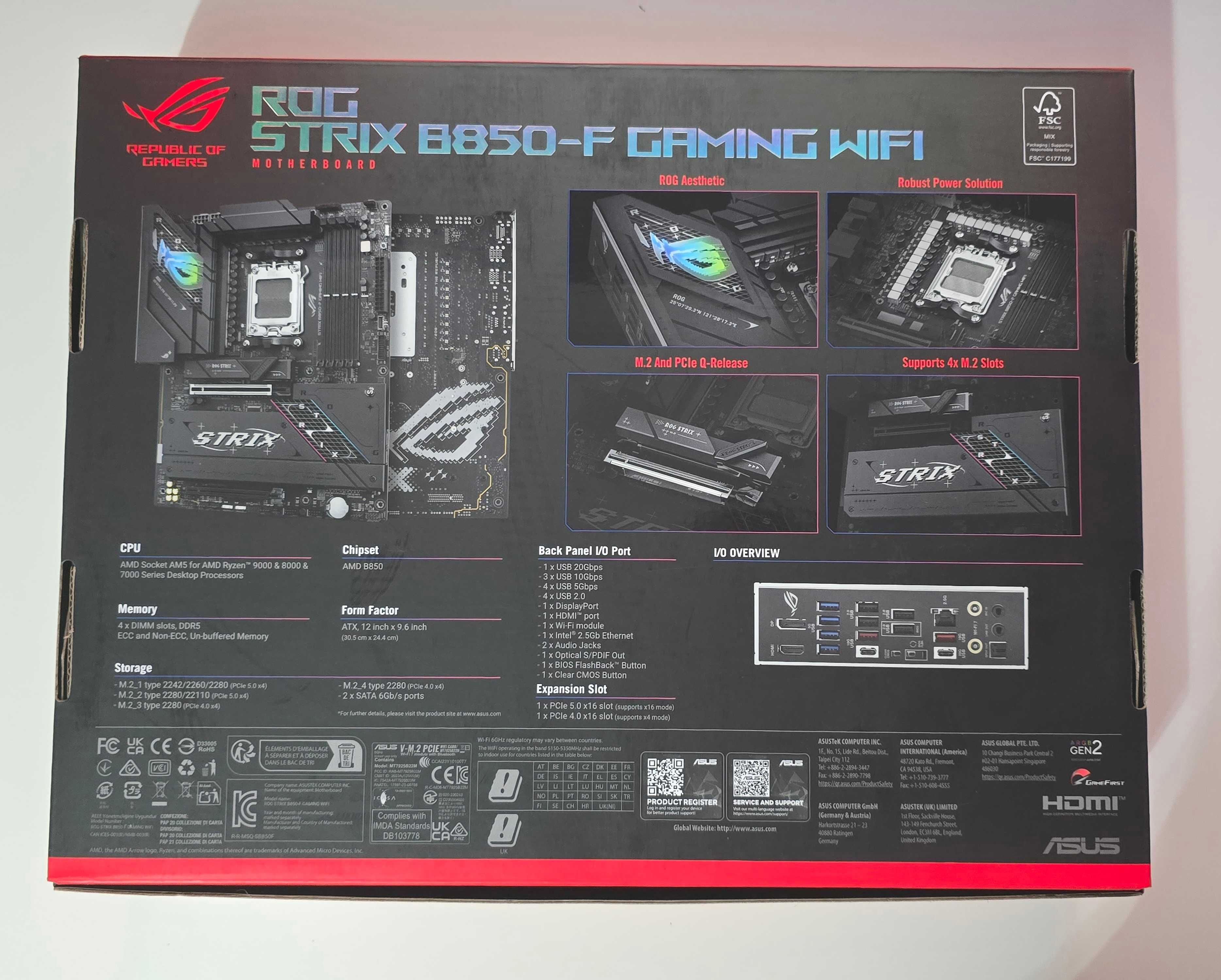 (NOVO/SELADO) Asus ROG Strix B850-F Gaming WIFI AM5