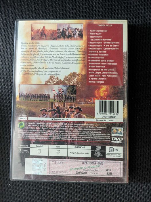 Filme DVD O Patriota (The Patriot) com Mel Gibson