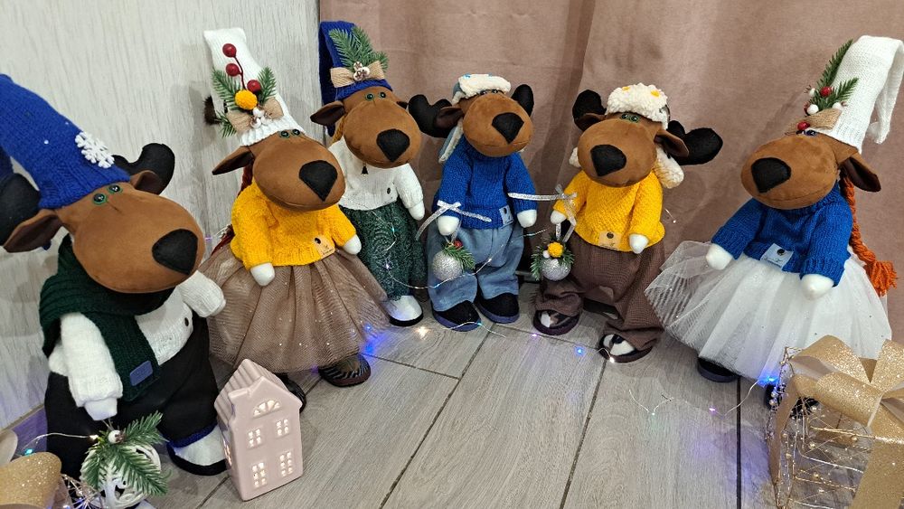 Гном, лось, новорічний декор