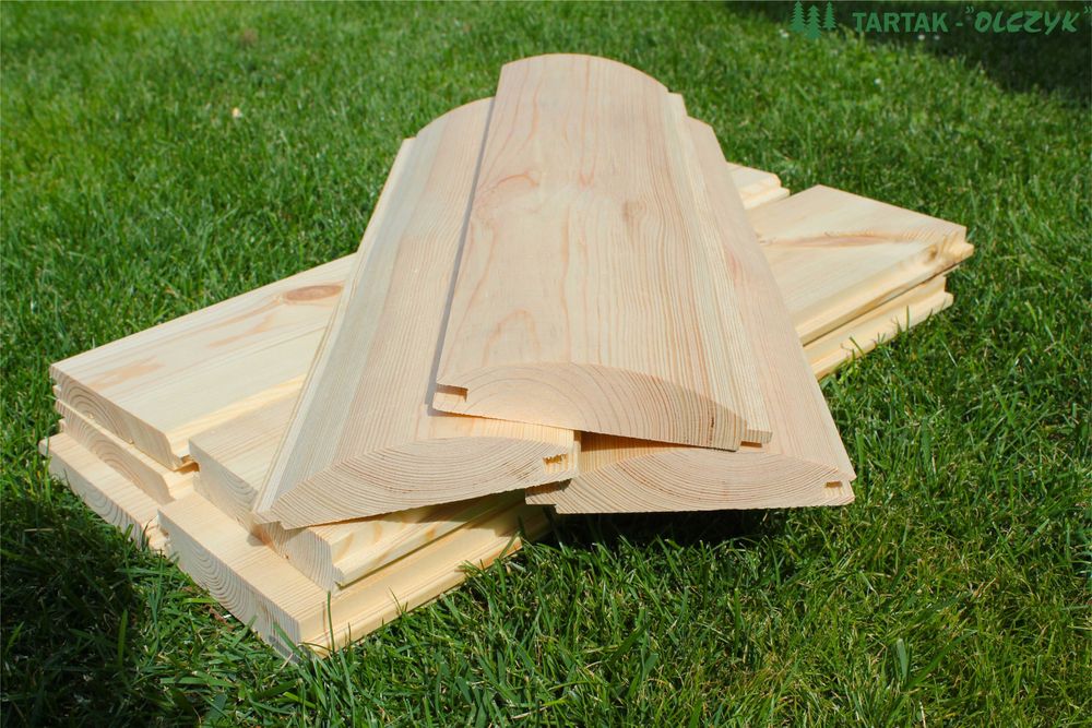 Deska elewacyjna typu otoczak – imitacja półbala – sosnowa – PRODUCENT