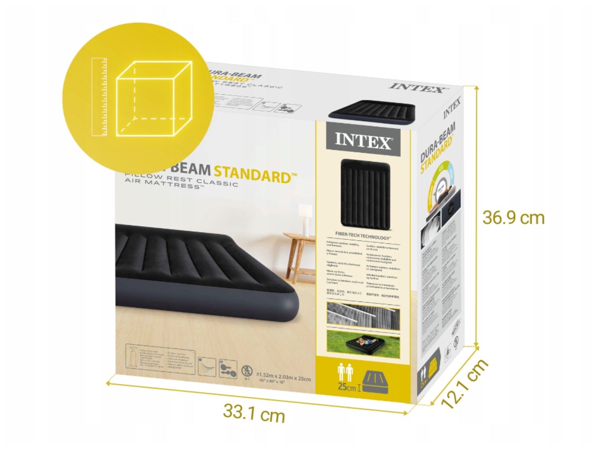 Materac INTEX 203x152x25 Wygodny Welur idealny pod namiot