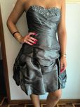 Vestido cinza de cerimónia