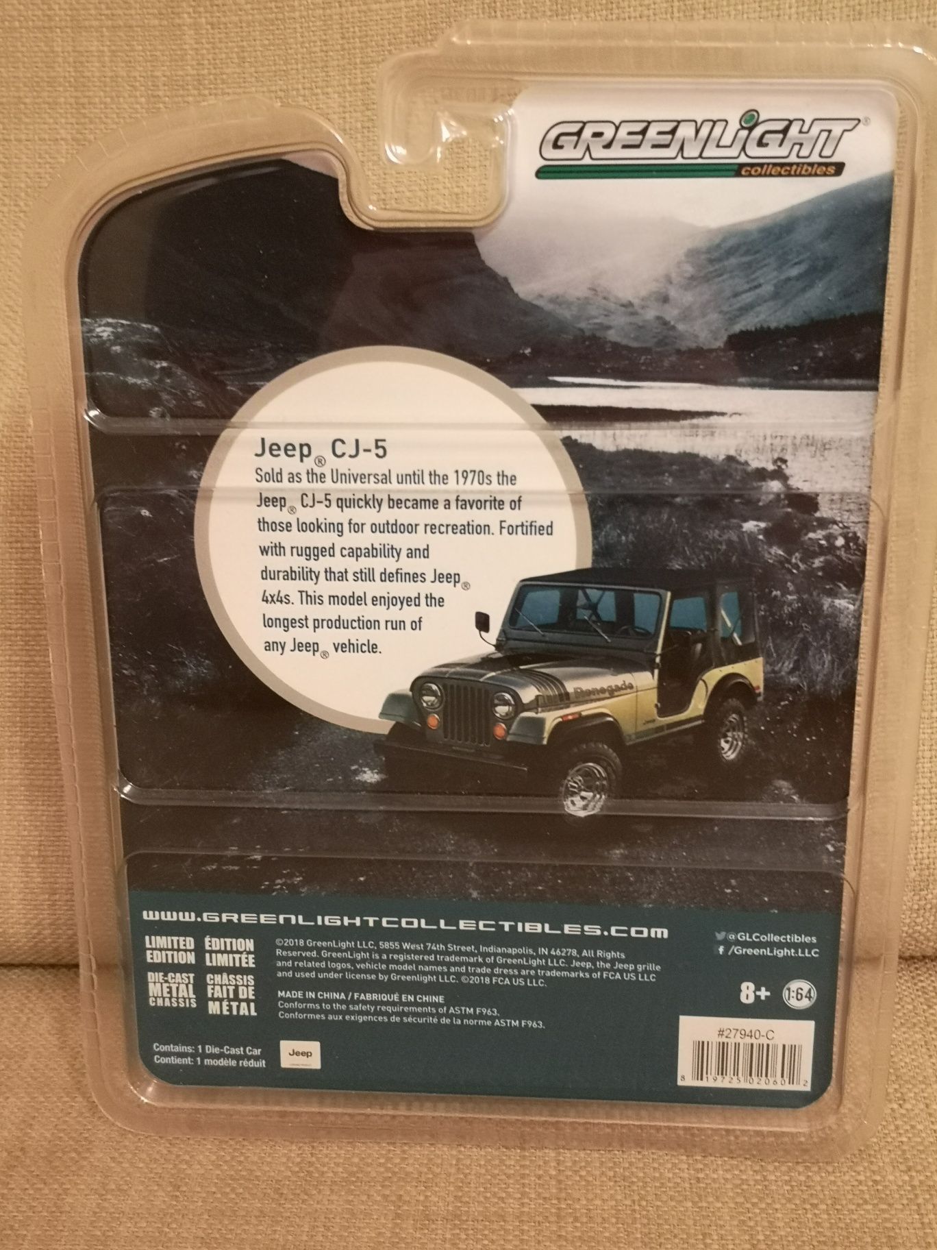 1:64 Jeep CJ-5 Greenlight Silver Anniversary Edition Limited Edition