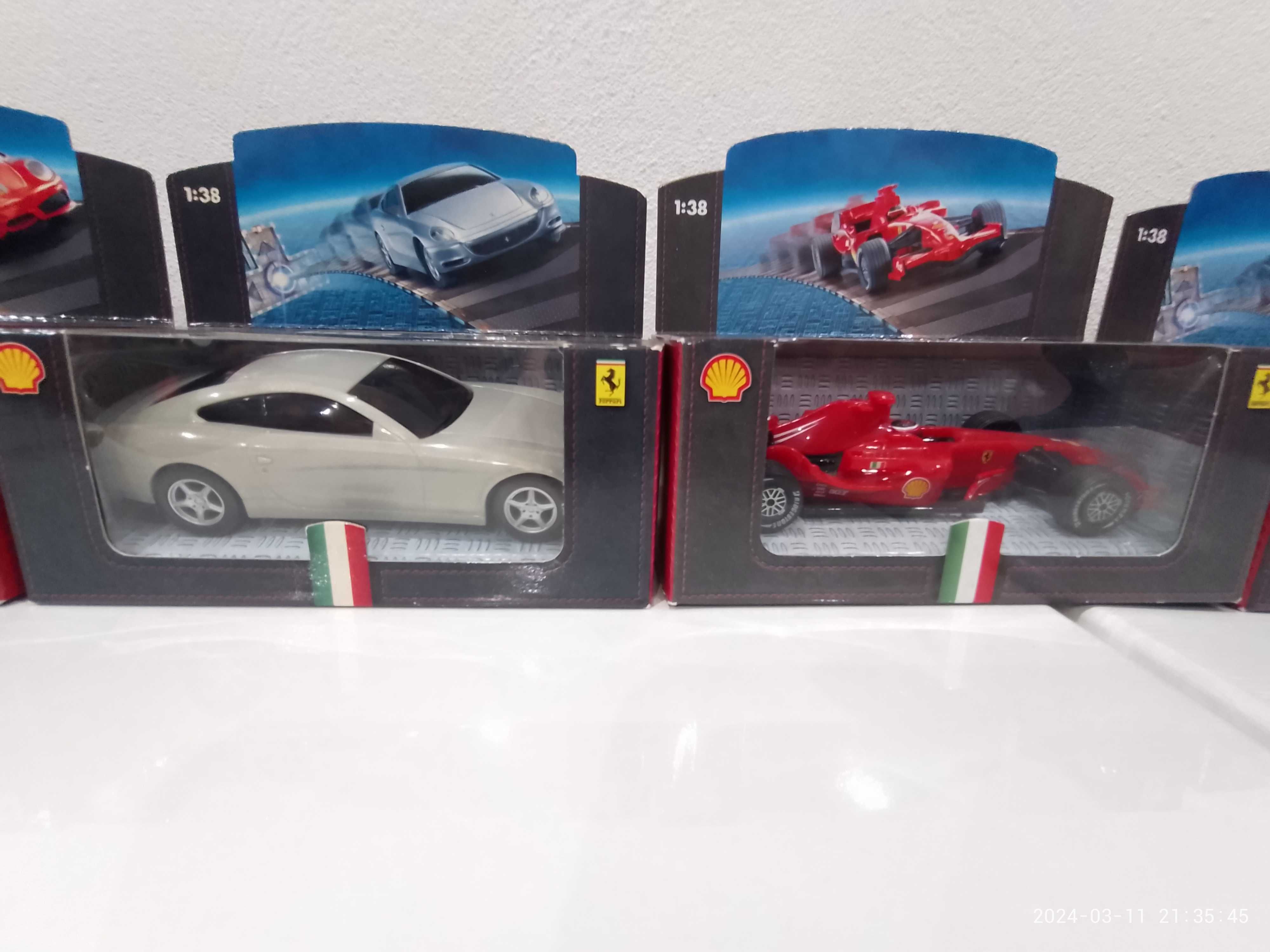 Kolekcja SHELL Ferrari - 6 modeli - STAN KOLEKCJONERSKI - UNIKAT 1:38