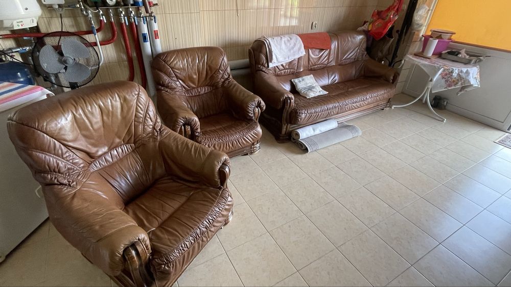 Sprzedam koplet ciemny skórzany