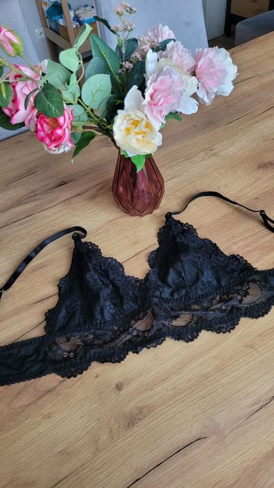 Nowy biustonosz M stanik do karmienia mama koronka sexy czarny ciążowy