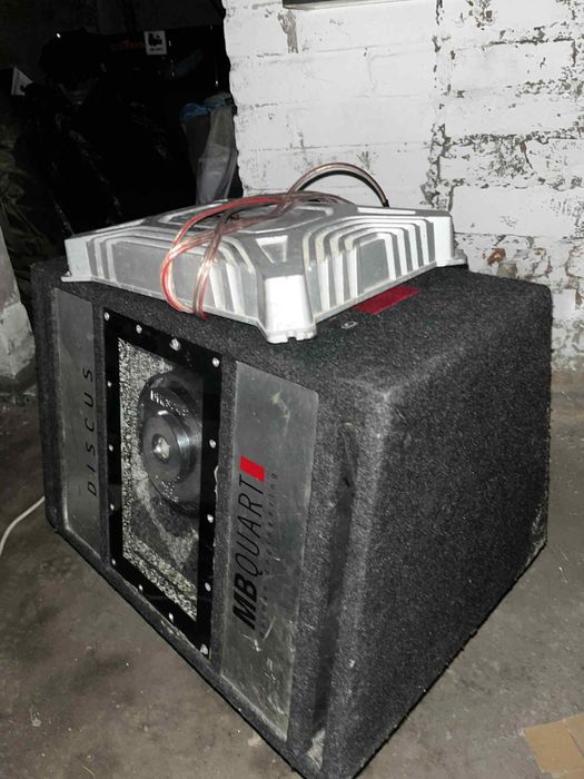 Skrzynia bassowa MBQuart + wzmacniacz Sony