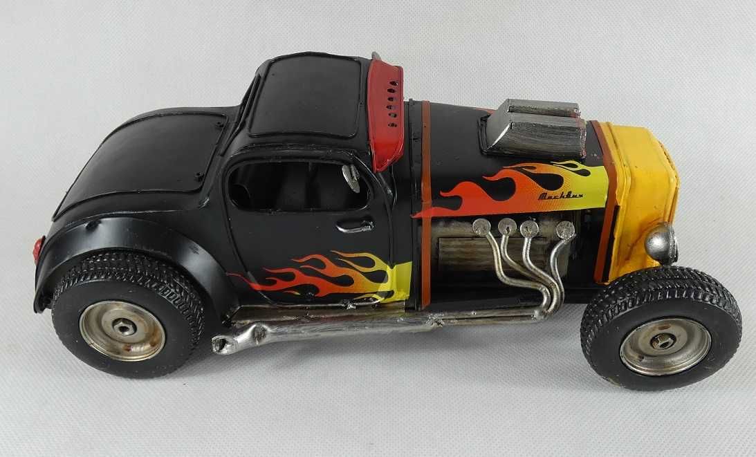 Metalowy model pojazd HOT ROD auto ogień FIRE 32cm