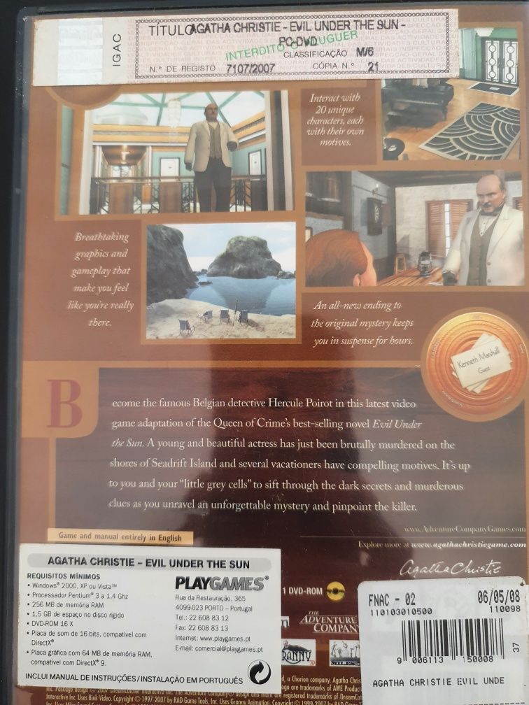 Videojogos PC DVD-ROM   AGATHA CHRISTIE