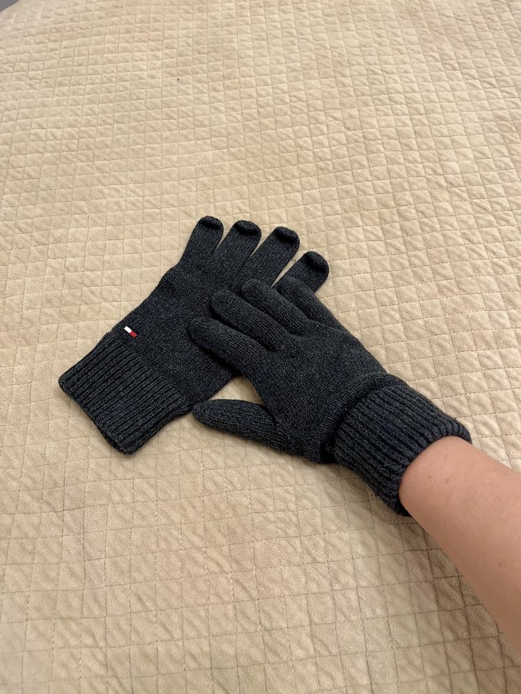 Tommy Hilfiger rękawiczki pięciopalcowe Prima Glove - grey