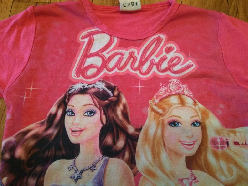 Bluzka dziewczęca Barbie krótki rękaw T-shirt 110/116