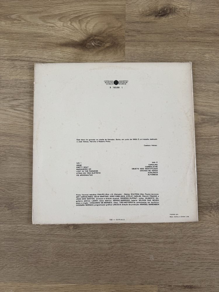 Disco Vinil Caetano Veloso - 1969