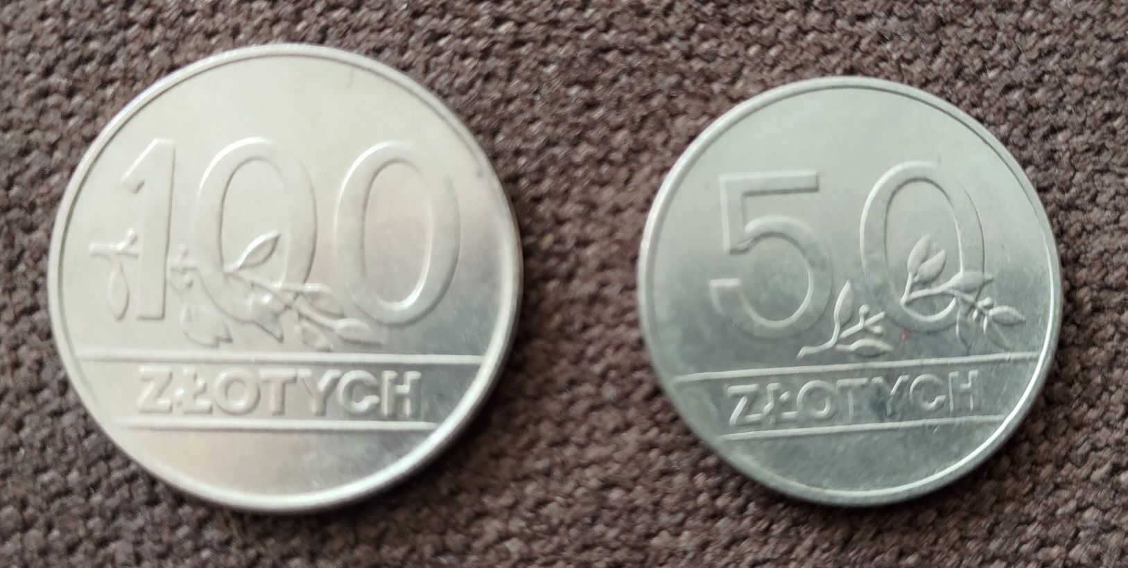 Monety 50 i 100 złotych z 1990 roku