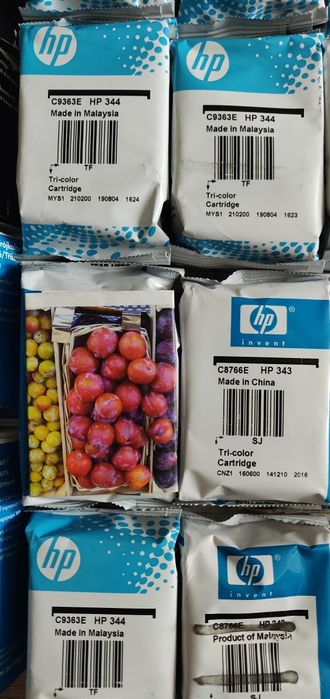 HP 343 344 337 338 картридж принтер цветной чёрно-белый