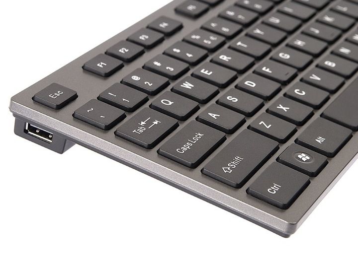 Płaska Wyspowa Klawiatura A4tech Miękkie Niskie Klawisze + 2x Hub Usb