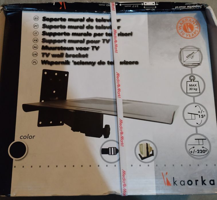 Suporte parede TV 17'' / micro-ondas rotativo