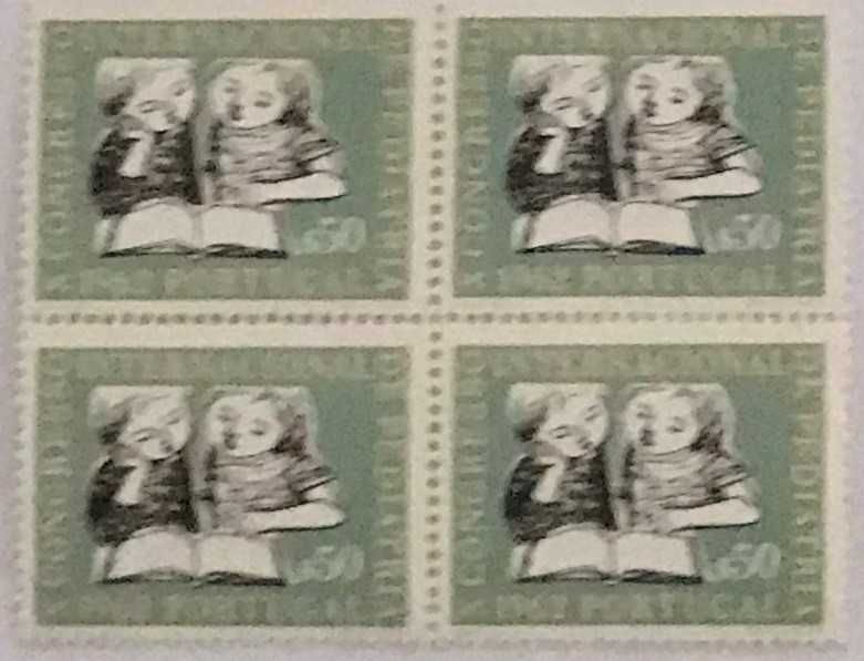 Quadra de selos novos de $50 - X. Congresso Int. de Pediatria - 1962