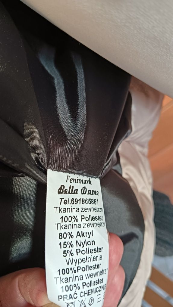 Kurtka pikowana z futerkiem sweterkowe mankiety