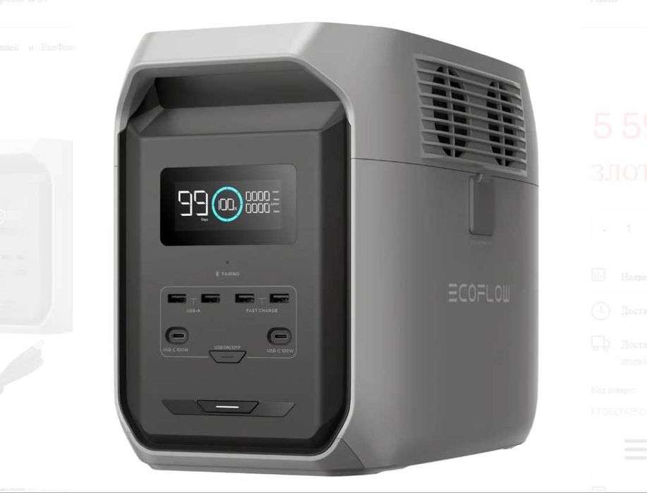 Зарядна станція EcoFlow DELTA 3 нова європейська запакована